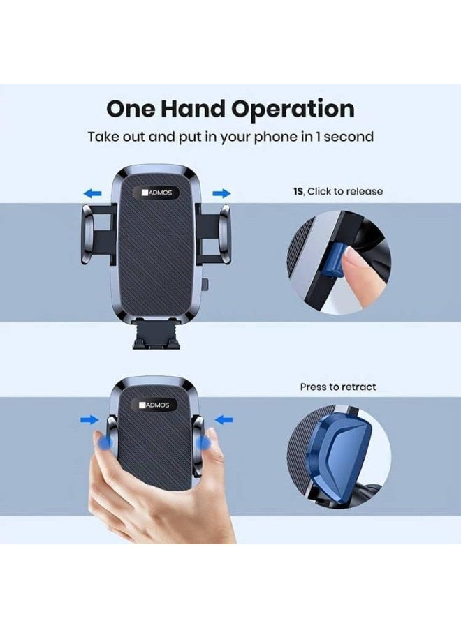ADMOS AM301 2 in 1 Multi Stand Car Mobile Holder | Dashboard Windshield AC Vent Mount | Strong Suction Cup Phone Holder | Adjustable Arm | 360° Rotating Universal Smartphone Stand for Car - Image 4